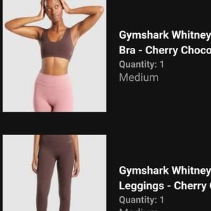 WS x Gymshark Cherry Chocolate bra and leggings